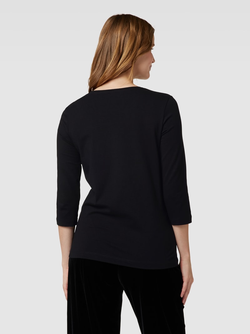 Longsleeve mit Zierperlenbesatz in schwarz