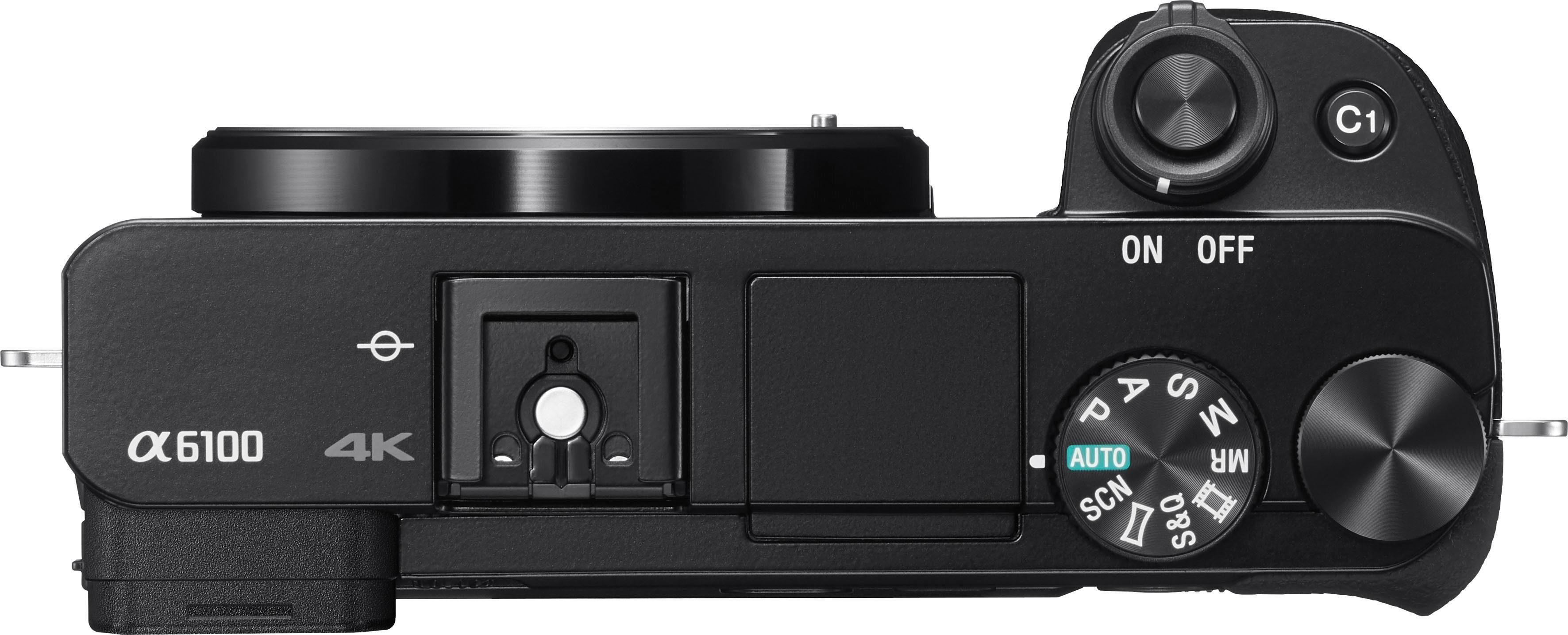 Sony ILCE-6100B -Alpha 6100 E-Mount Systemkamera (24,2 MP, 4K Video, 180° Klapp-Display, WLAN (Wi-Fi), nur Gehäuse)