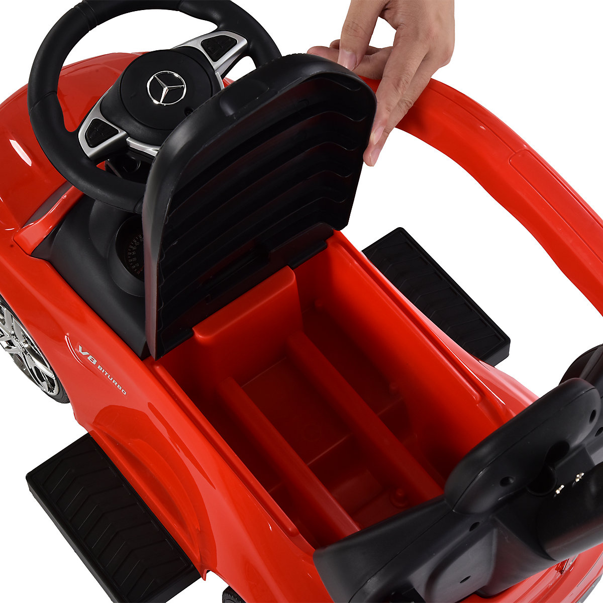 Rutschauto mit Schub- und Haltestange