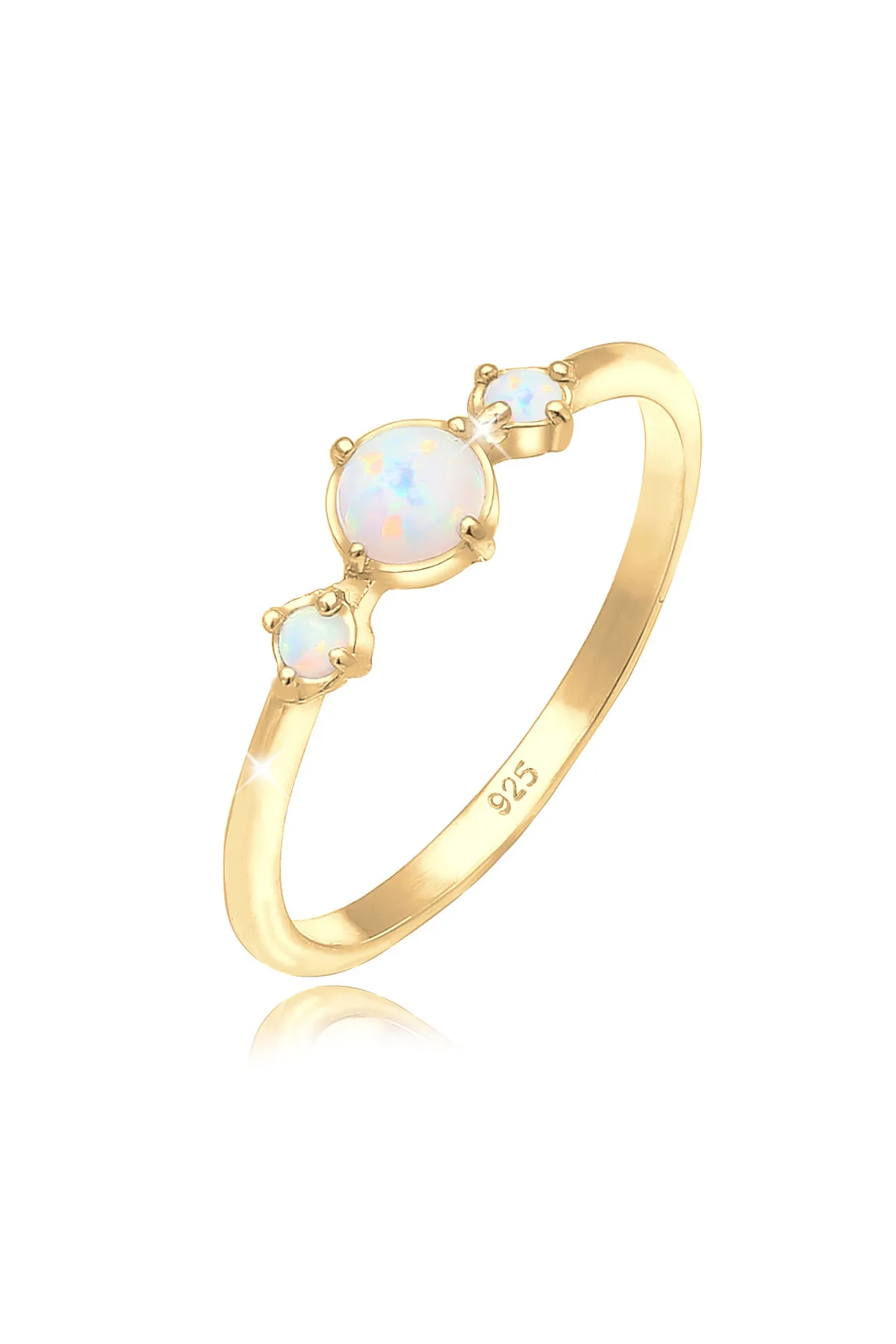 ELLI  Ring Trend Bandring Trio Geo Vintage Opale 925 Silber