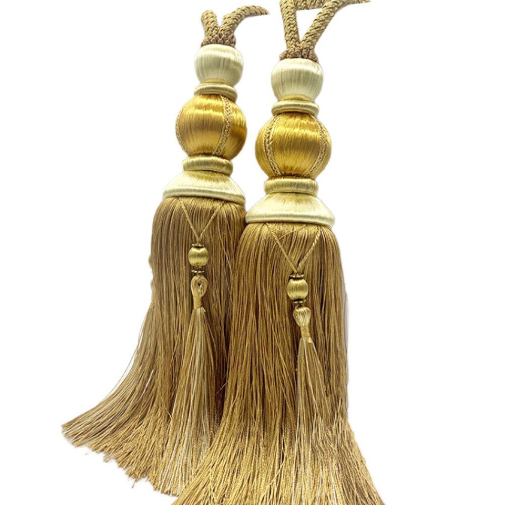 Raffhalter Vorhang-Krawatten aus Seil handgefertigt Quaste,Gold, Sarfly, (2-tlg)