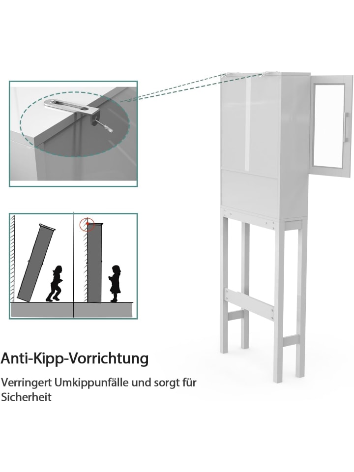 COSTWAY 3-stufiges Badezimmerregal in Weiß günstig kaufen onesize