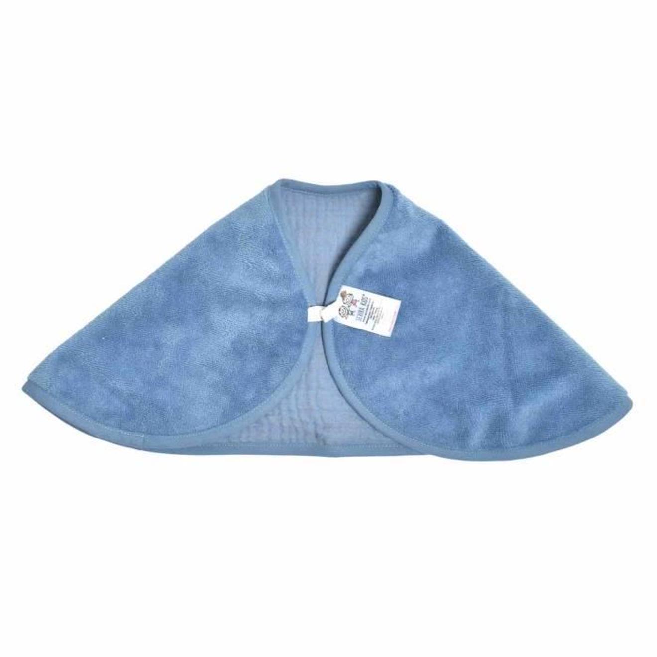 Bavoir d'épaule en gaze de coton et bambou Denim 56 x 28 cm bleu