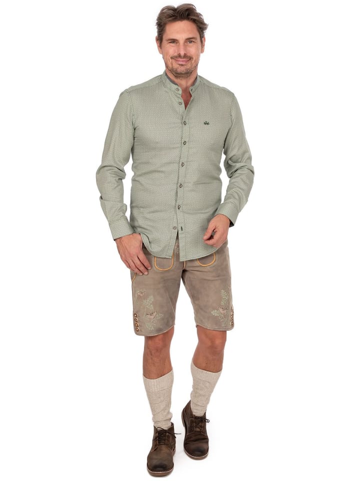 Spieth & Wensky Stehkragenhemd DORIAN in oliv günstig kaufen