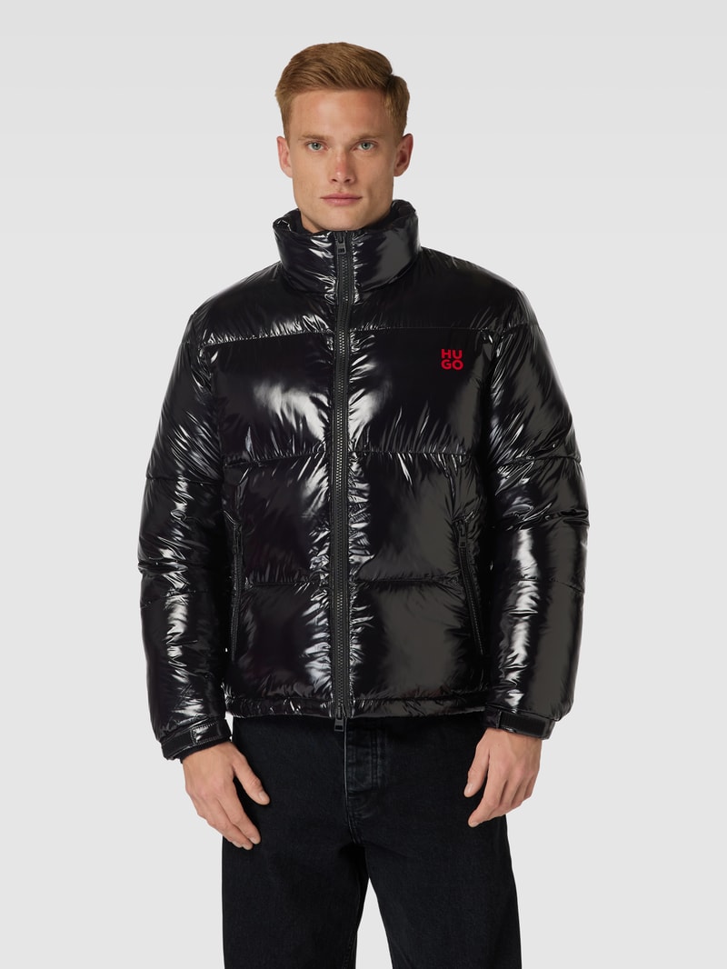 Steppjacke mit Label-Print Modell 'BIRON' in schwarz