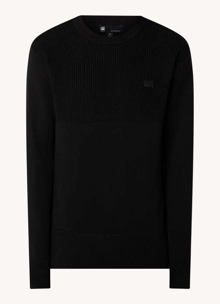 G-Star RAW Fine-knit organic cotton pullover with logo