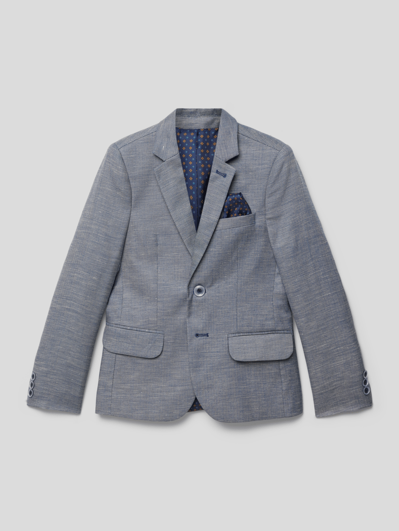 Slim Fit Sakko mit Strukturmuster in mittelgrau meliert