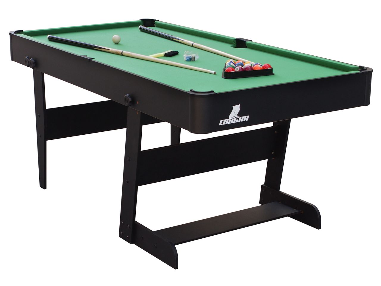 Cougar Hustle XL faltbarer Billardtisch Schwarz/grün