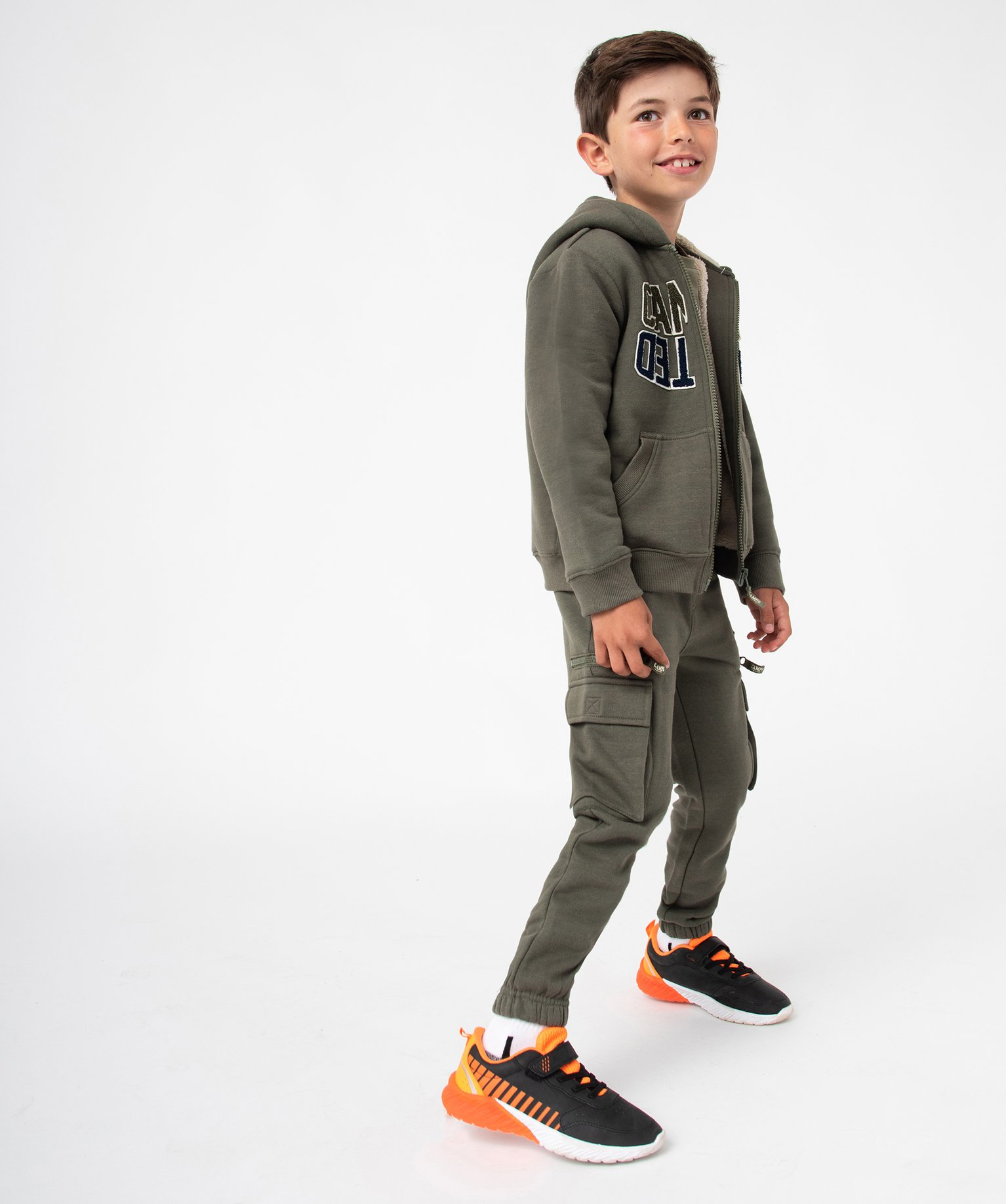 Sweat Garçon zippé à doublure chaude et imprimé bouclett... marine | GEMO