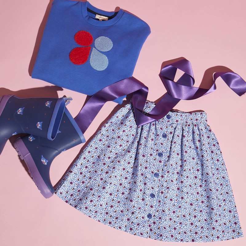 Jupe fille micro fleurs bleue Catimini