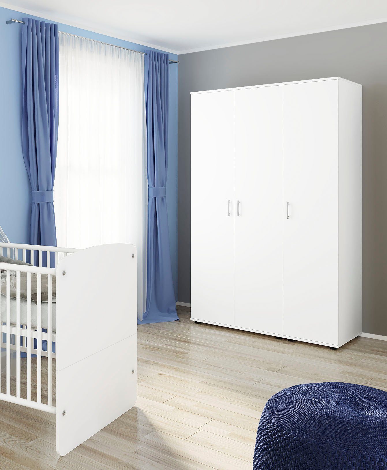 Lüttenhütt Kleiderschrank Kleiderschrank mit 3 Drehtüren, innen 2 Wäschefächer, 3 Ausführungen