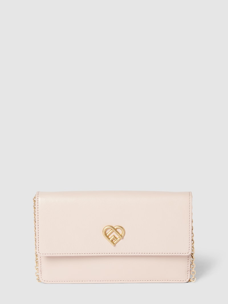 Clutch mit Label-Applikation in rosé