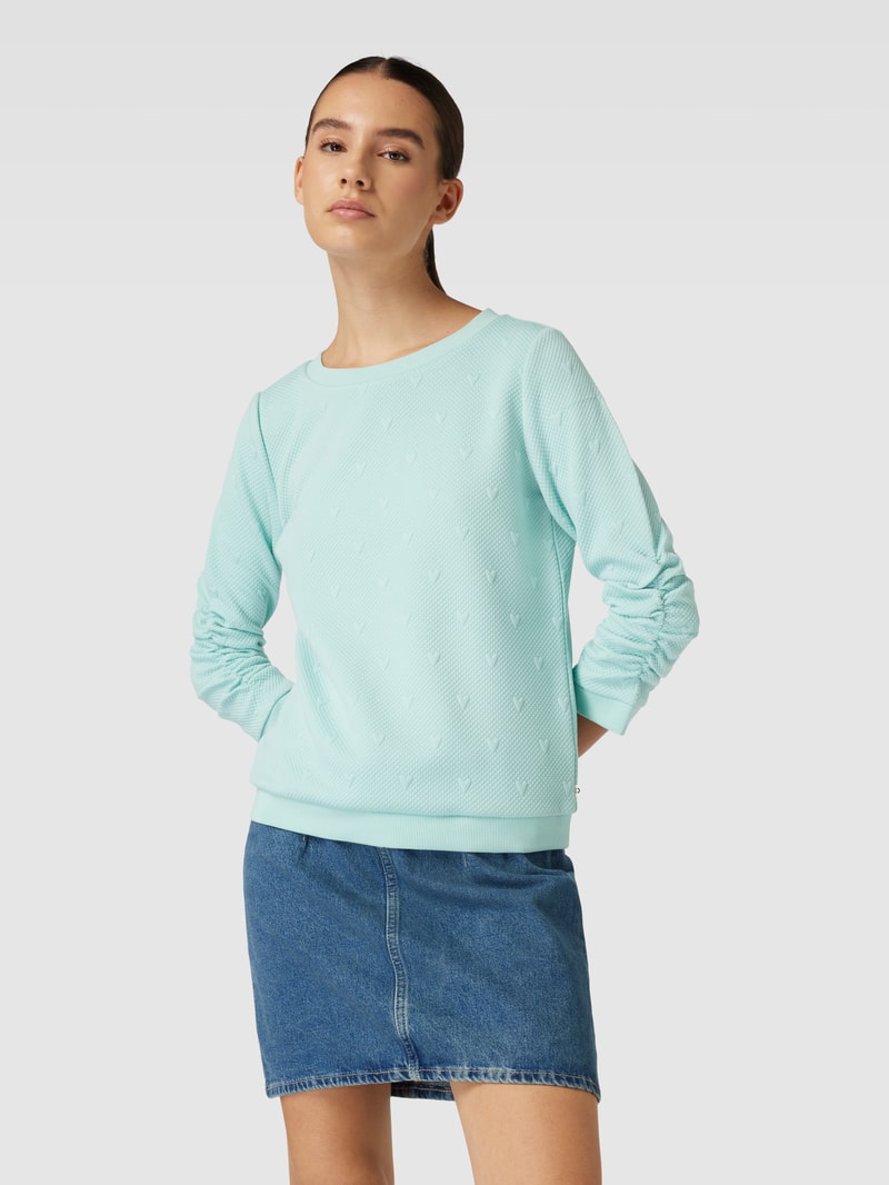 Sweatshirt mit 3/4-Arm in helltuerkis