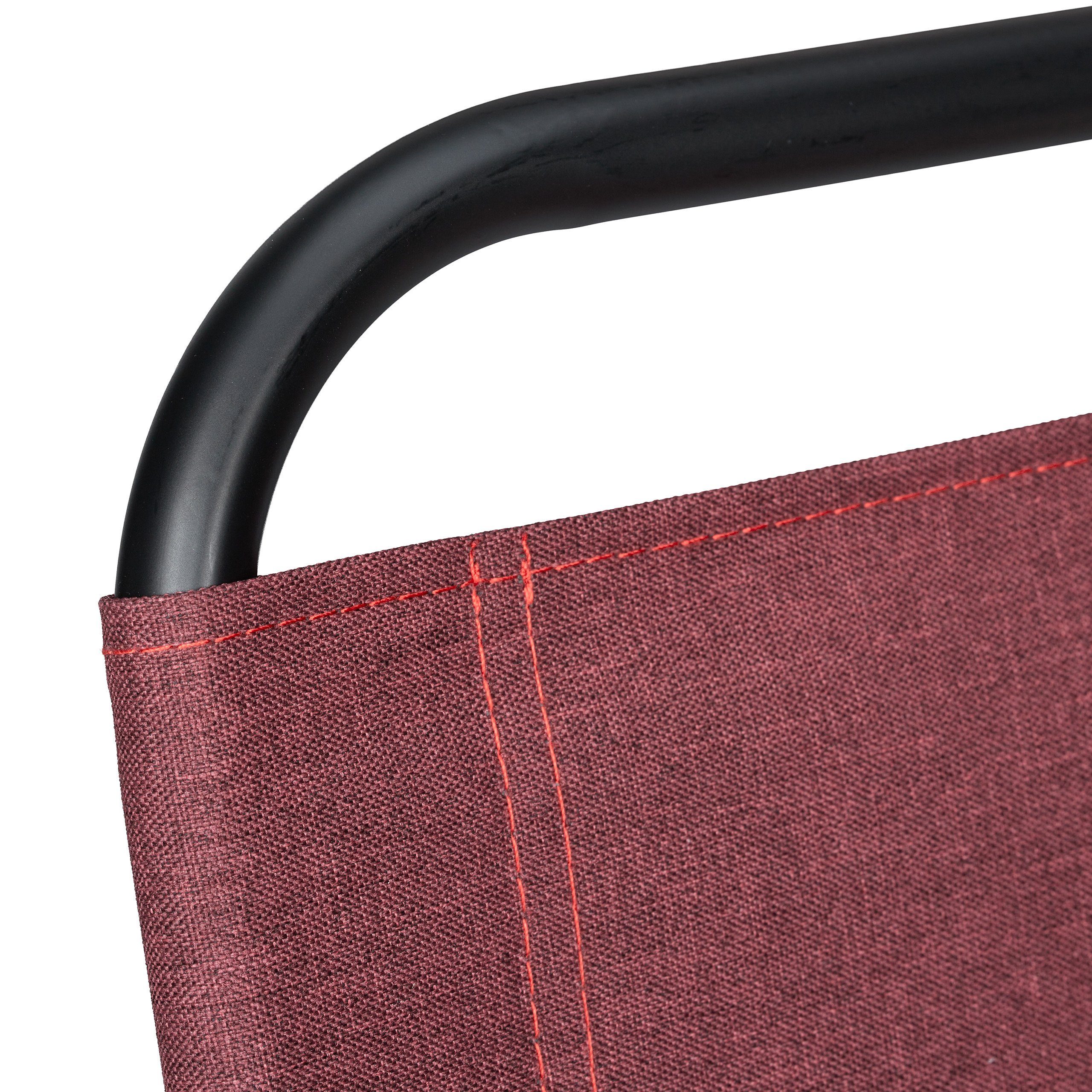 relaxdays Campinghocker Roter Campinghocker mit Lehne