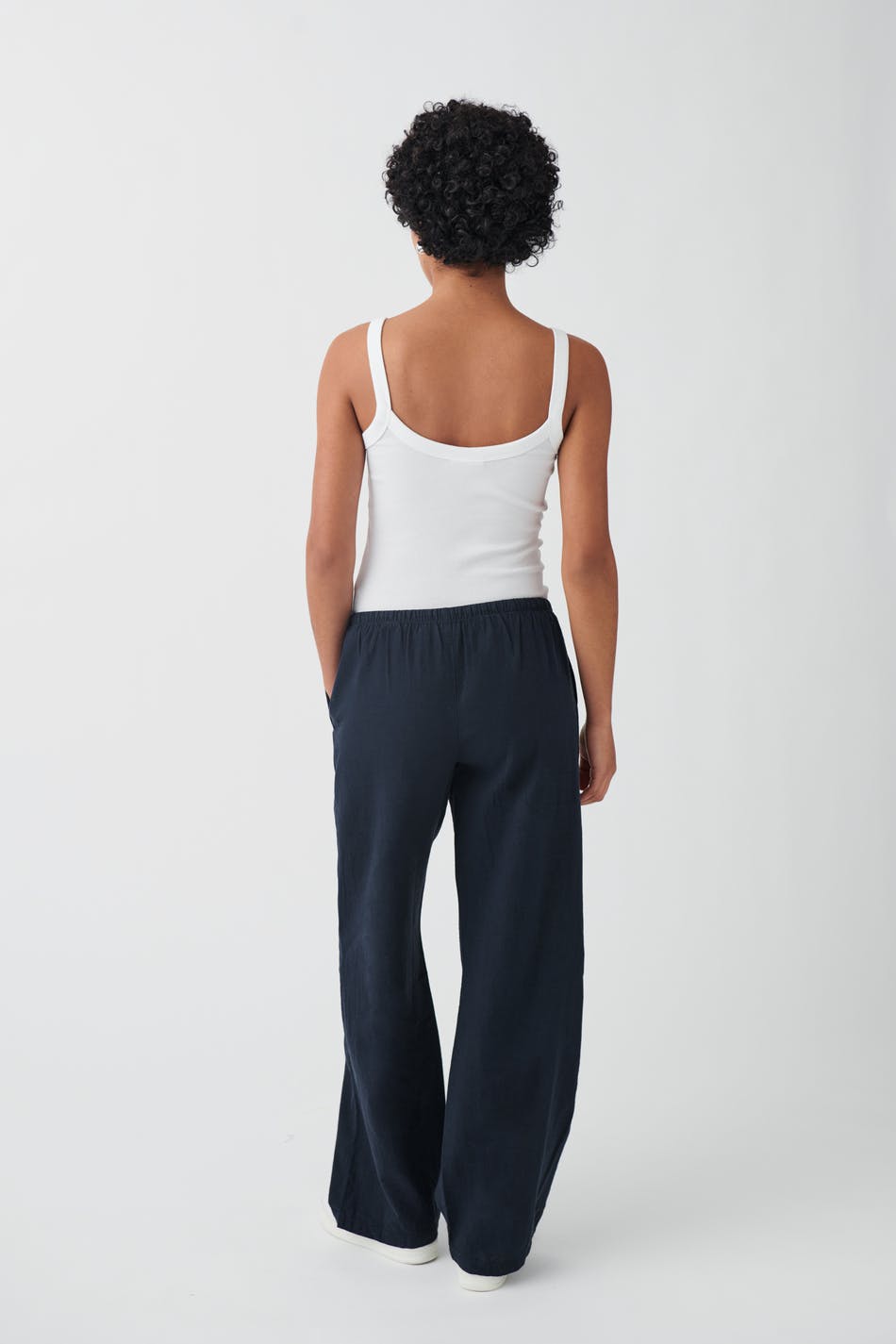 Linen blend trousers