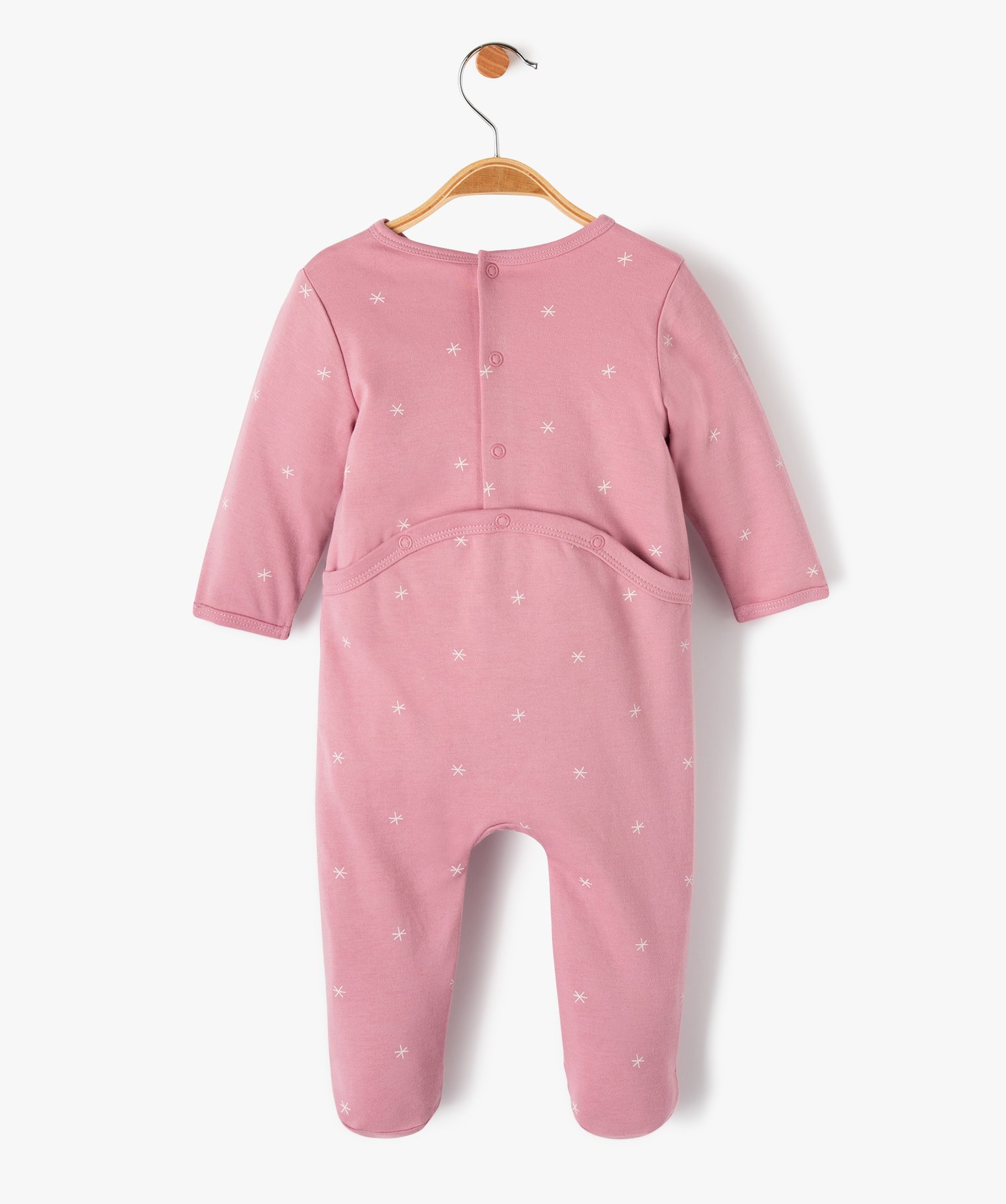 Pyjama bébé fille à motifs étoiles et fermeture pont-dos rose | GEMO