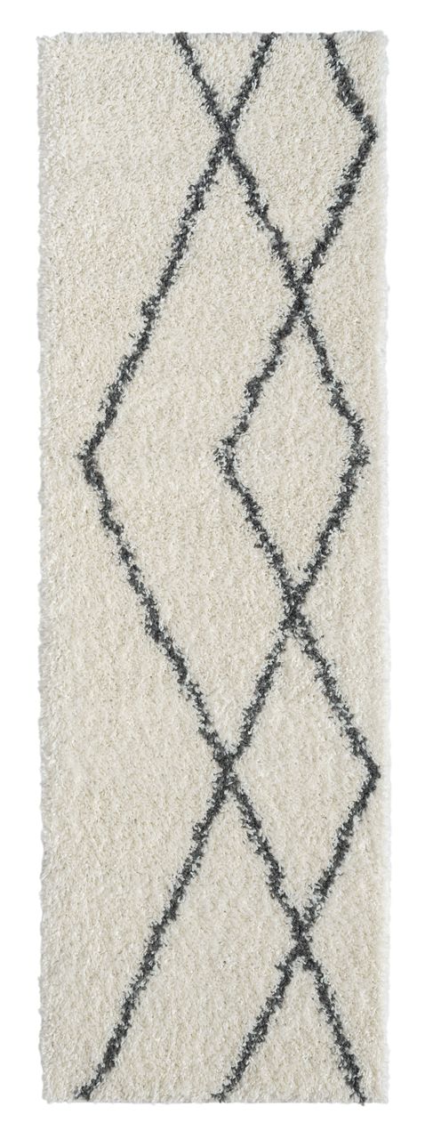 MyFlair Teppich Laure , 80cm x 250cm, Farbe Weiß, rechteckig, Florhöhe 37mm