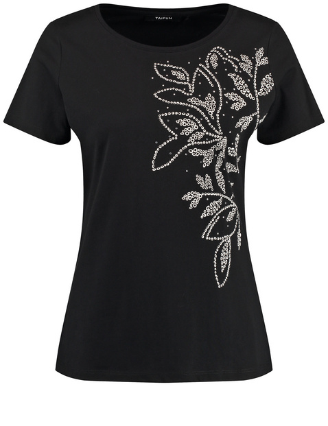 Baumwoll-T-Shirt mit platziertem Print