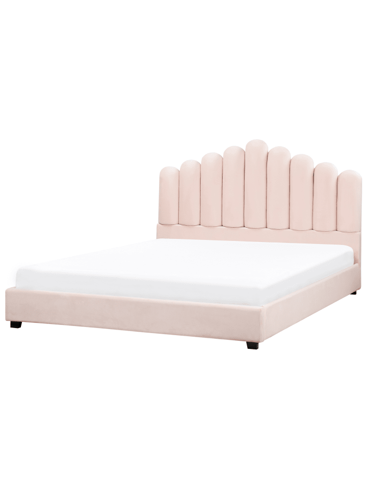 Beliani Doppelbett VINCENNES in Rosa/Schwarz - (W) 185 x (H) 124 x (L) 213 cm günstig kaufen onesize