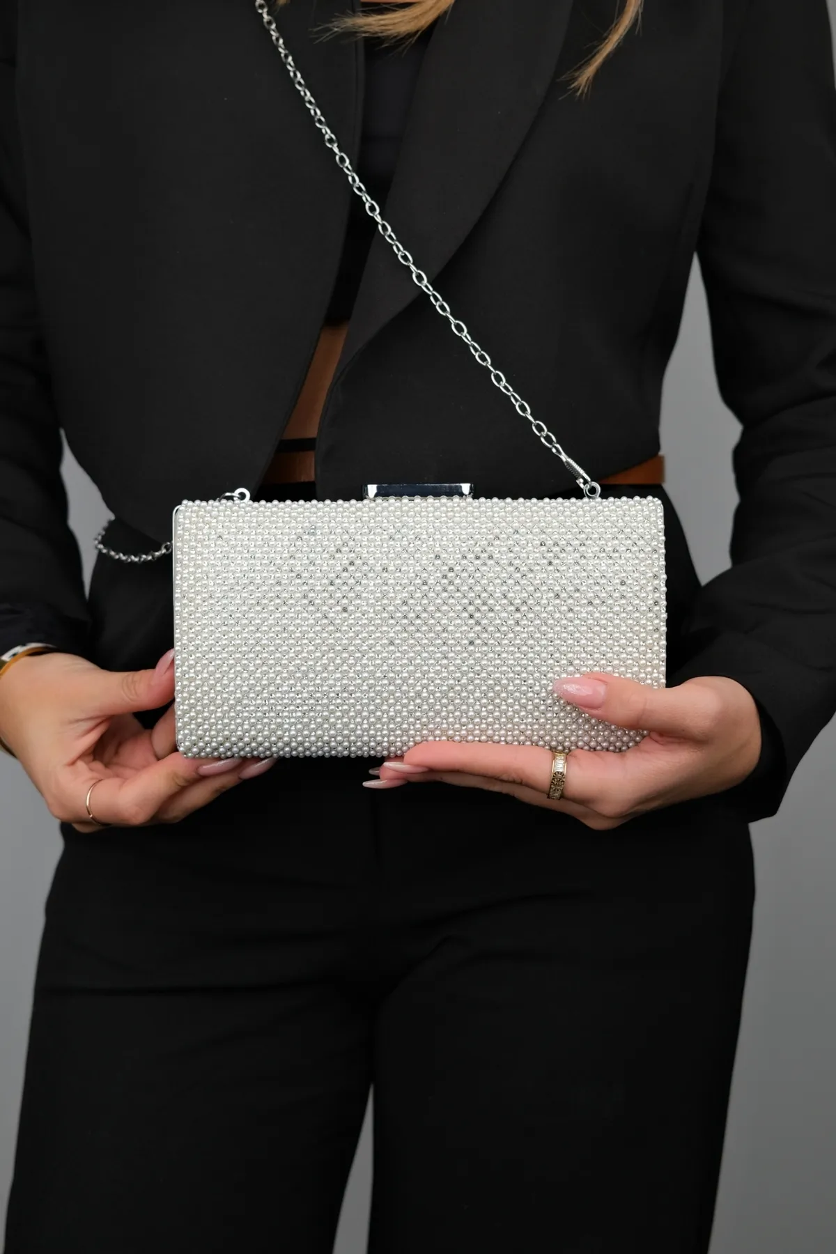 LuviShoes  363 Perlmutt-Perlen-Abendkleid-Tasche für Damen
