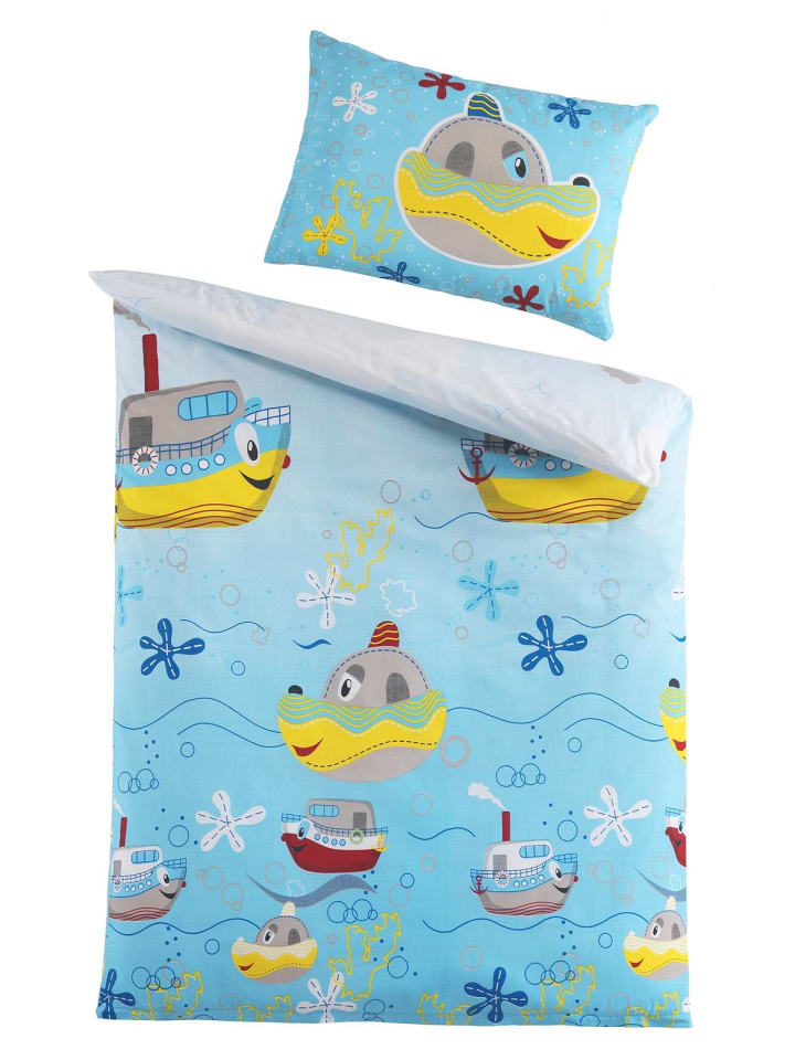 Carpe Sonno Renforce Bettwäsche Set Unterwasser in Blau günstig kaufen 100 x 135 cm   40 x 60 cm