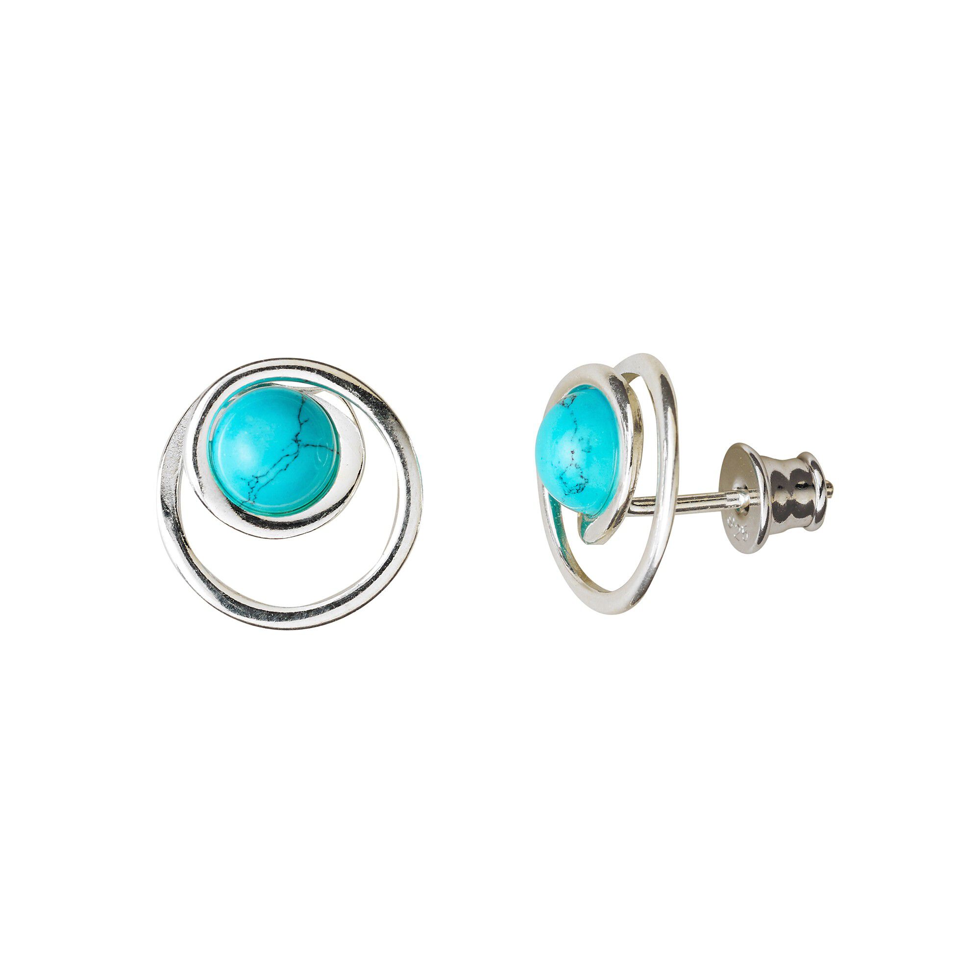Boucles d'oreilles pierre turquoise et argent