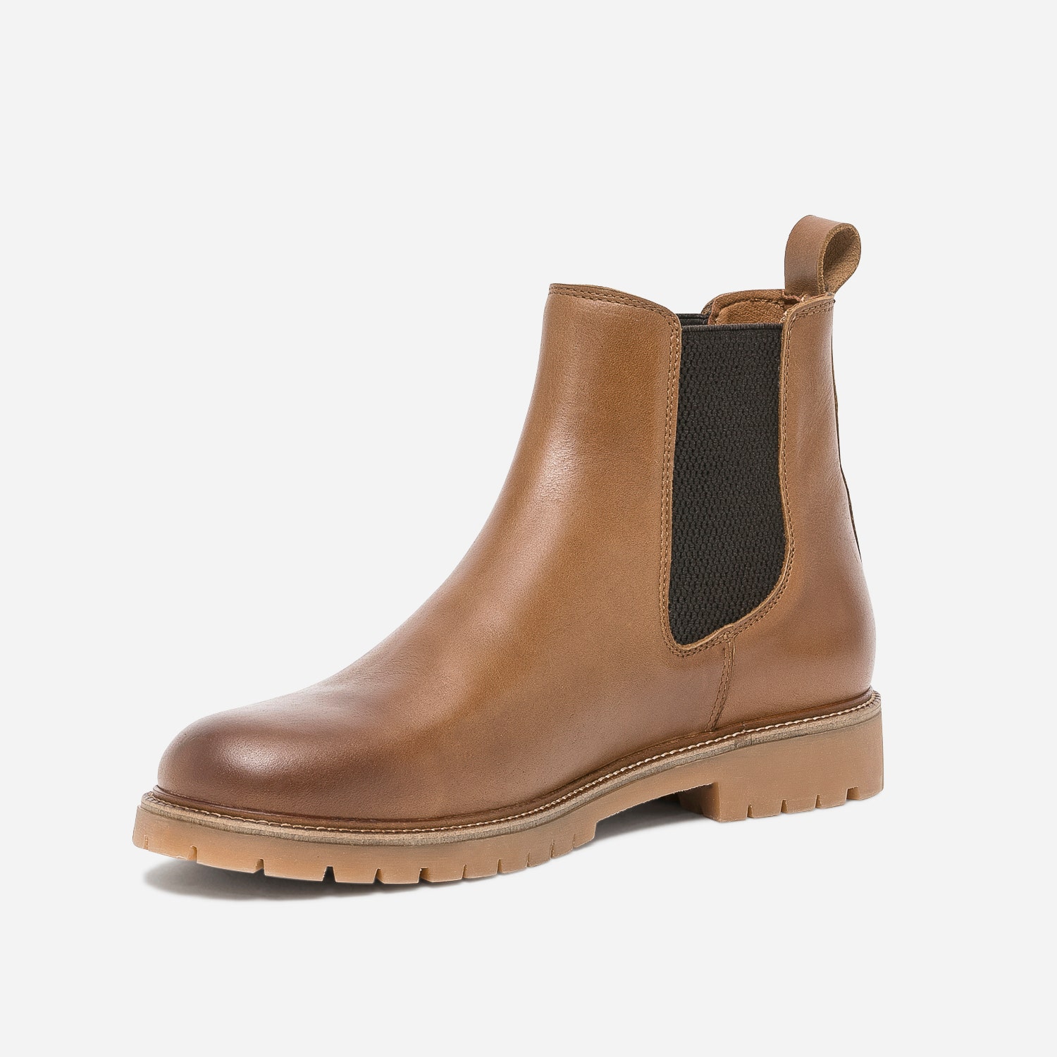 Chelsea boots marron crantée en cuir