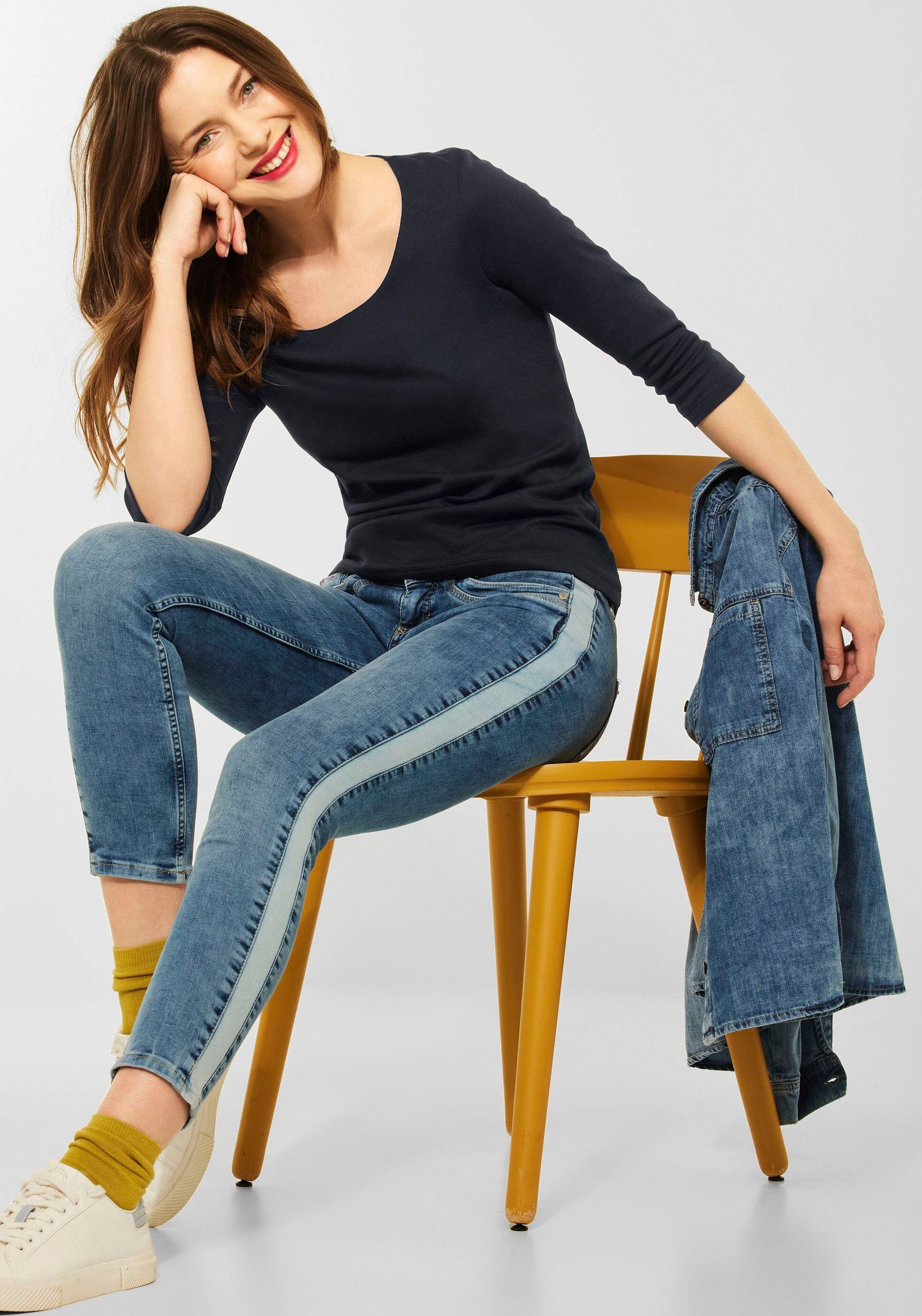 STREET ONE 3/4-Arm-Shirt Style Pania mit extra Futter an der Vorderseite