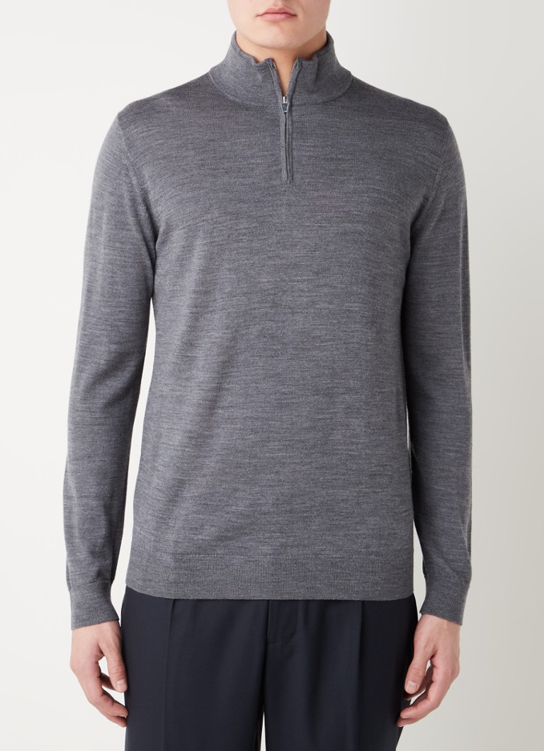 Reiss Blackhall fine-knit wool pullover with half zip