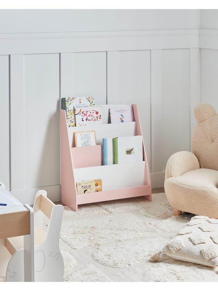 Beliani Bücherregal LILOET in Rosa/Weiß - (W) 61 x (H) 70 x (L) 30 cm günstig kaufen onesize