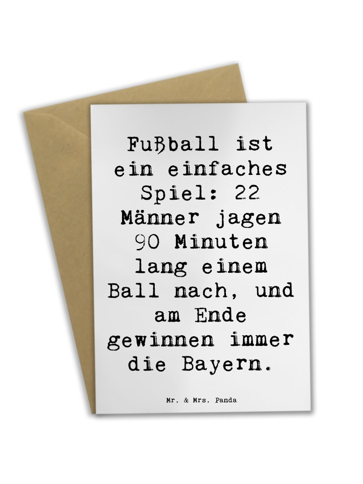 Mr. & Mrs. Panda Grußkarte Spruch Fußball Bayern mit Spruch in Weiß günstig kaufen onesize