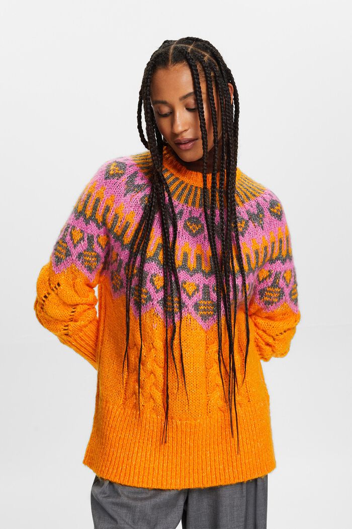 Pullover mit Fair-Isle-Muster aus Wollmix