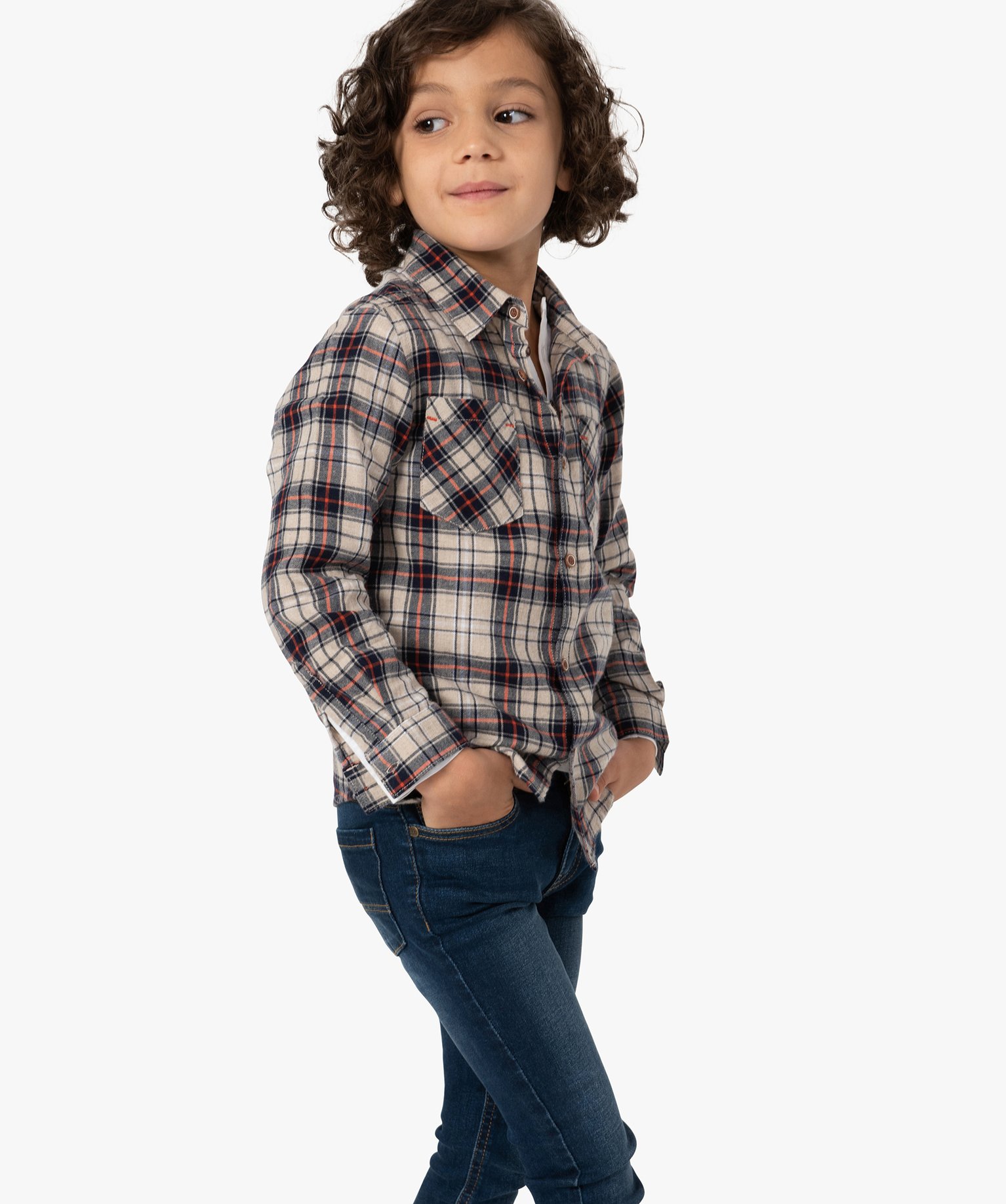 Chemise Garçon à carreaux 100% coton | GEMO