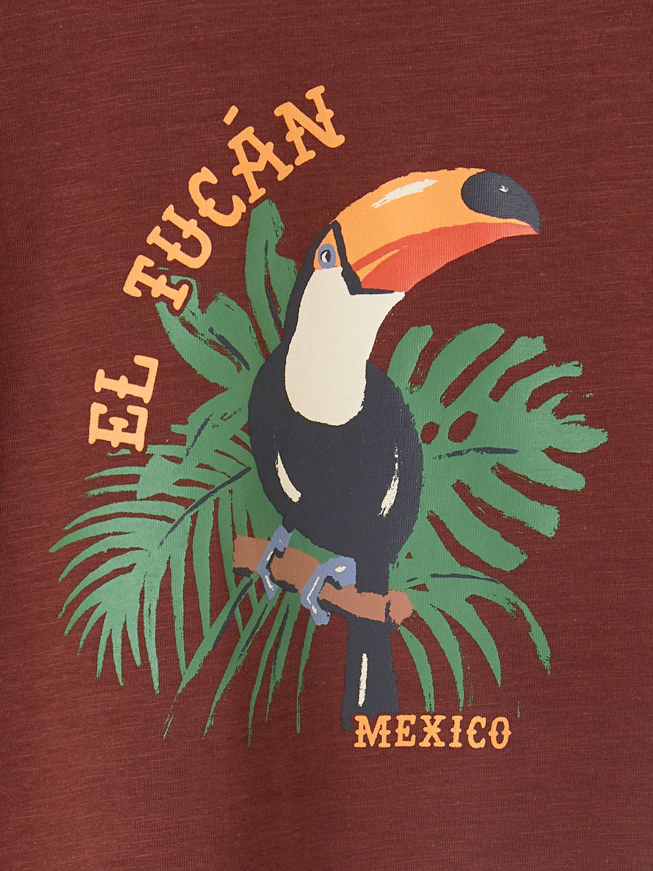 Vertbaudet Jungen T-Shirt mit Tukan-Print Oeko-Tex - bordeaux