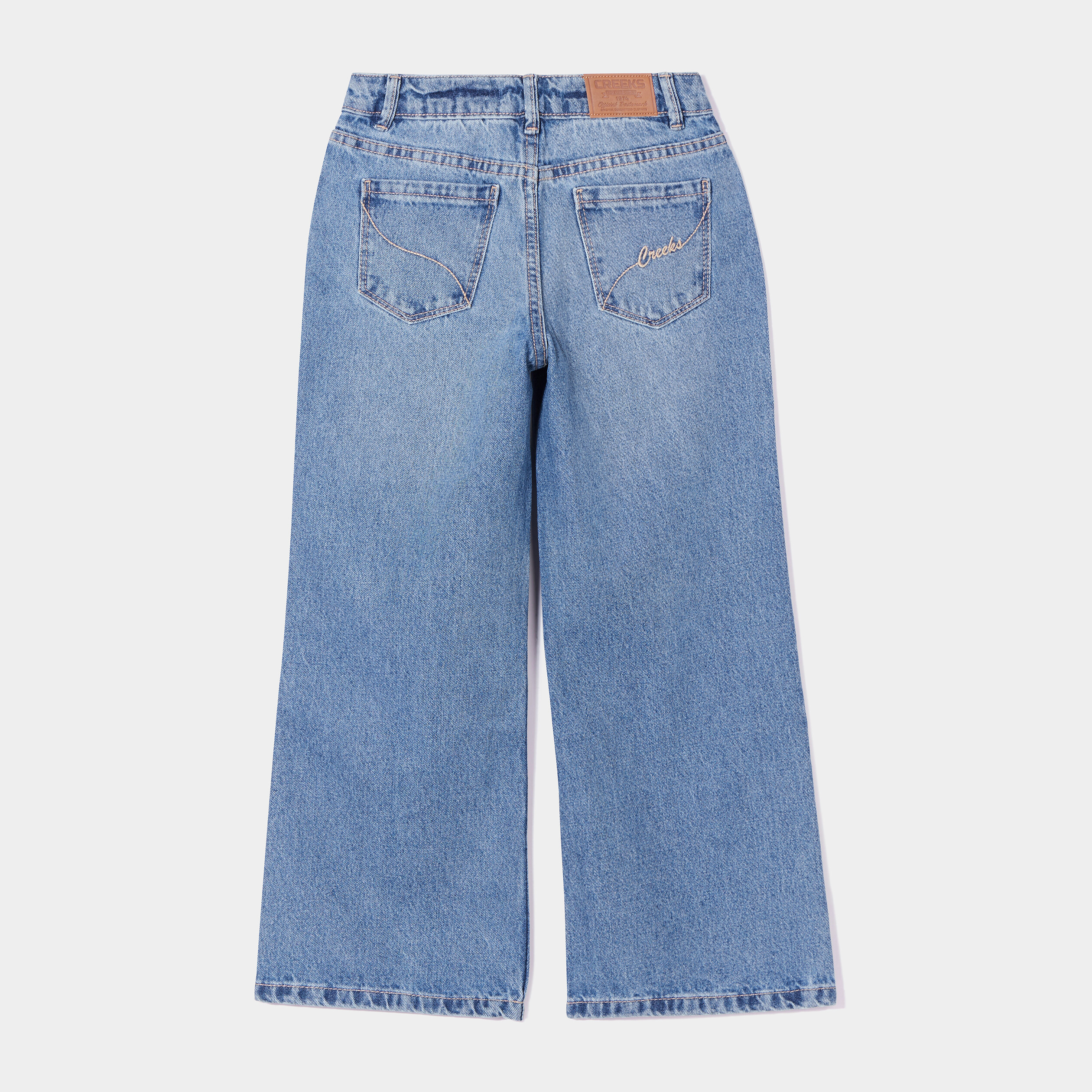 Jeans large taille ajustable Creeks denim double stone fille | La Halle