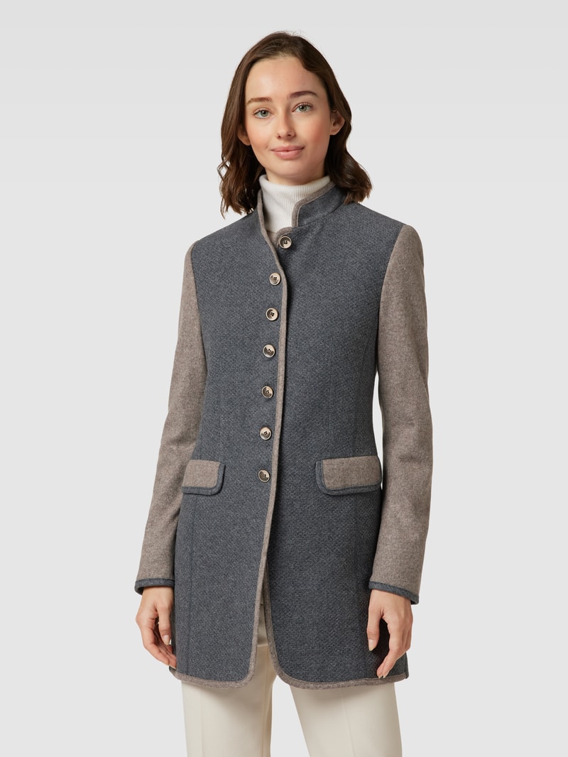 Longblazer mit Pattentaschen in anthrazit