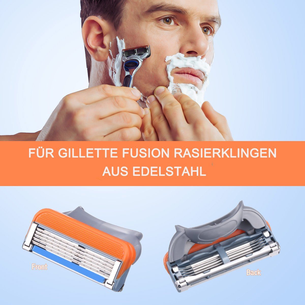 Housmile Rasierklingen 24 Ersatzklingen Nassrasierer Herren,für Gillette Fusion Rasierklingen, 24-tlg., Edelstahl