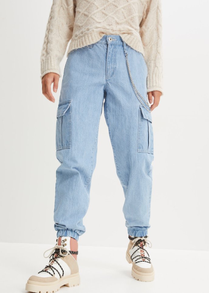Cargo-Jeans mit Kettendetail