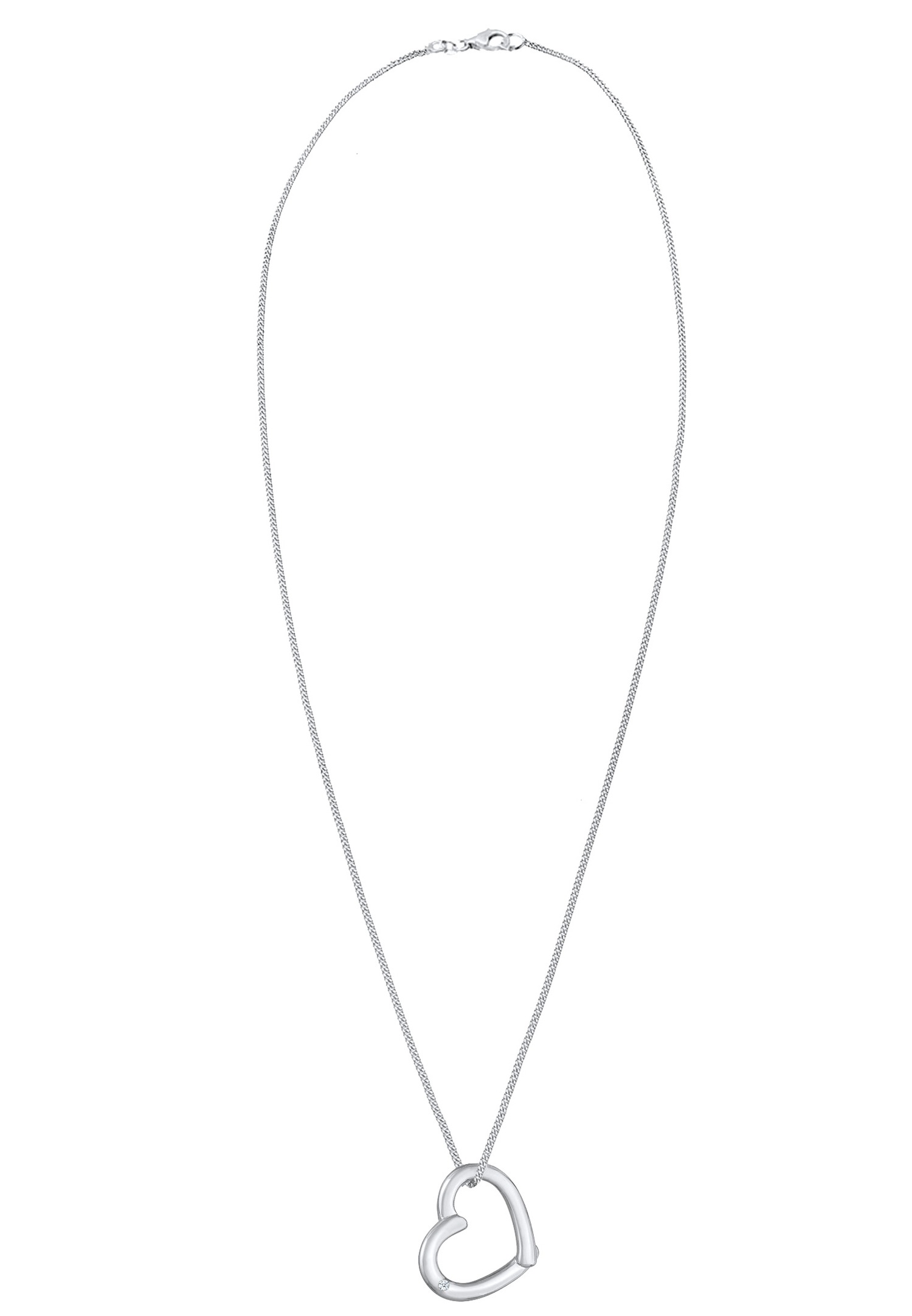 Elegancki damski wisiorek w kształcie serca Elli DIAMONDS z diamentem (0,02 ct.) w srebrze próby 925/1000