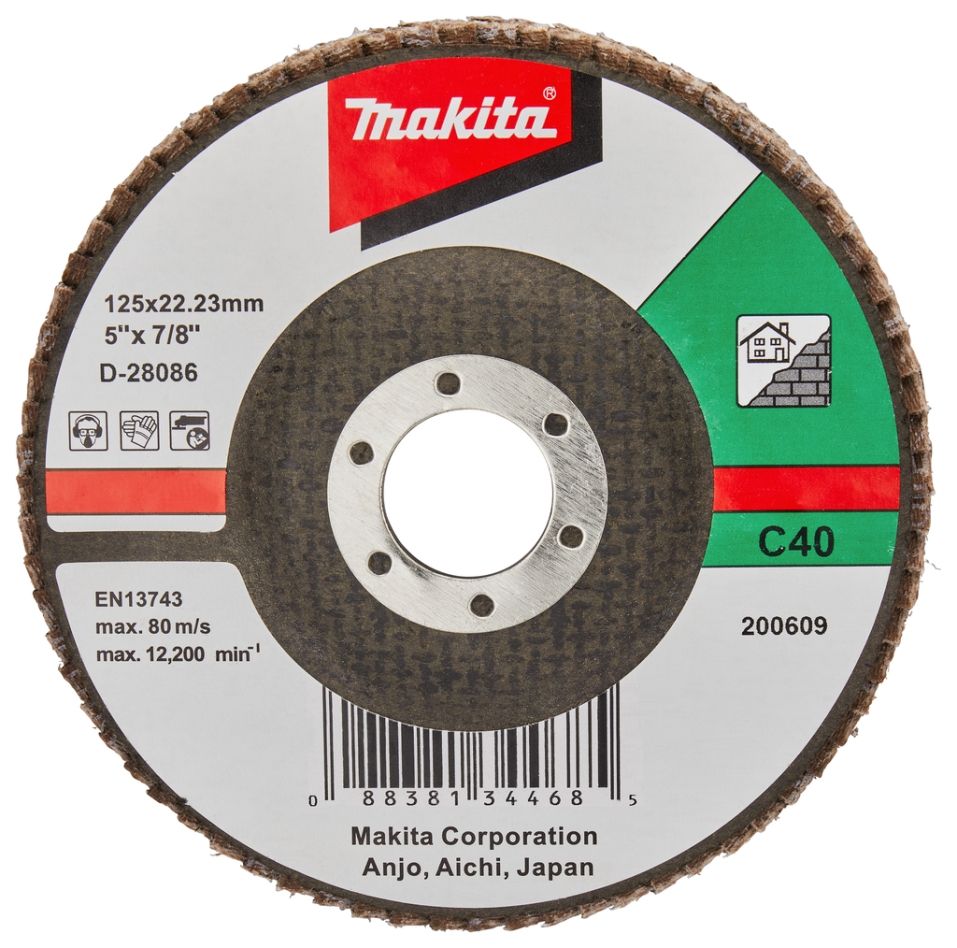 Makita Zubehör D-28086 Lamellenschleifscheibe 125 mm K40
