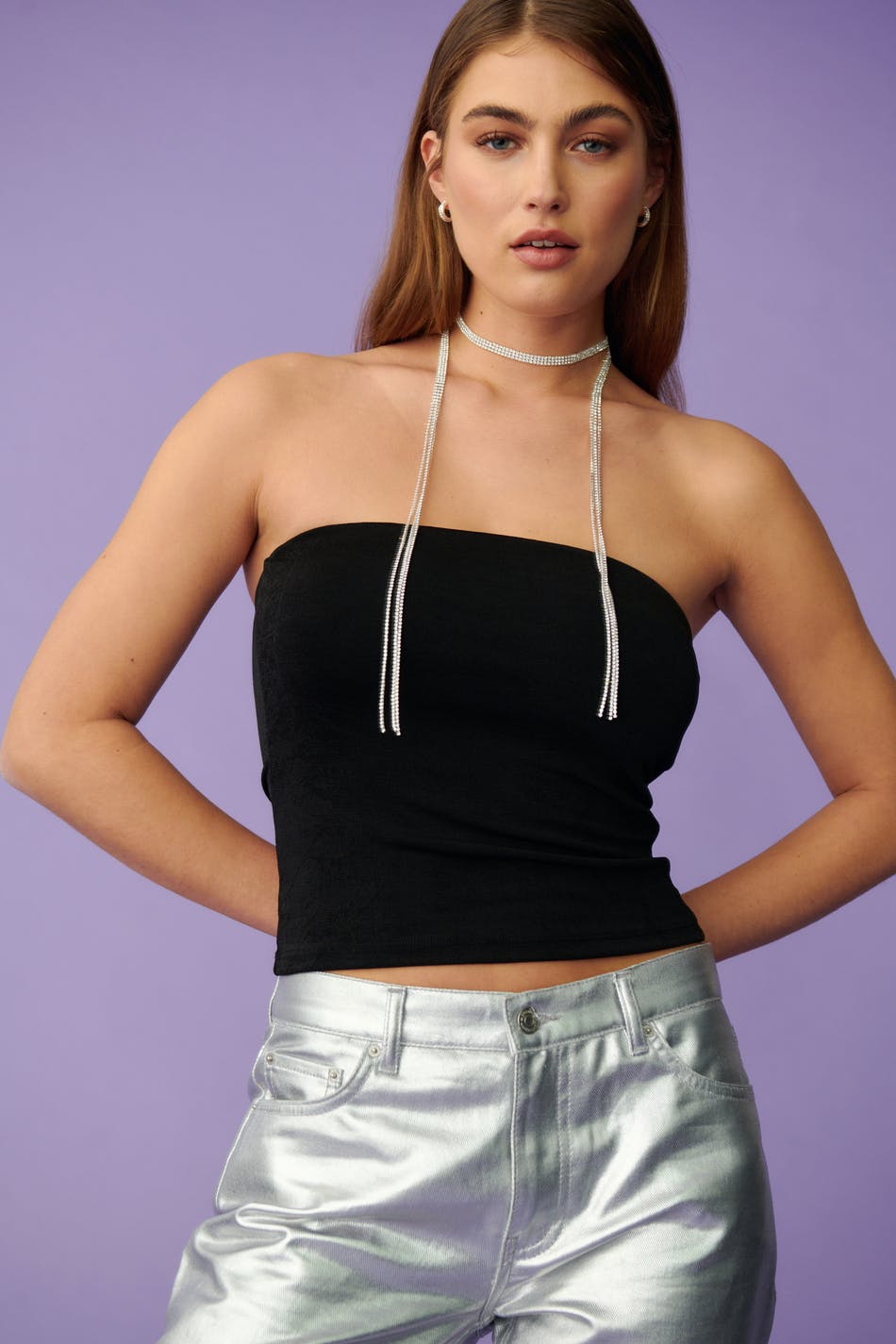 Straight long tube top