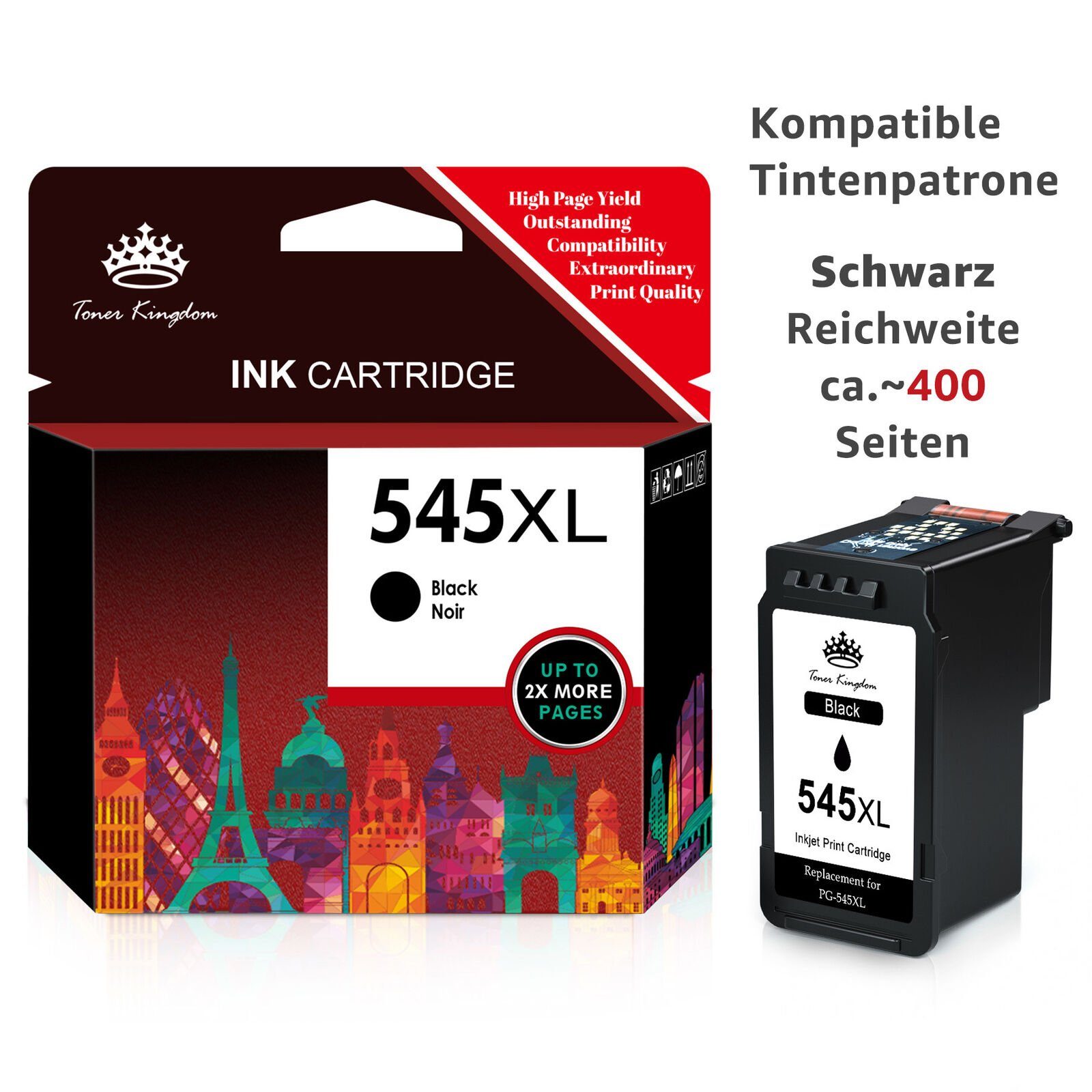 Toner Kingdom für CANON PG-545XL CL-546XL 545 546 canon druckerpatrone Tintenpatrone (PIXMA MG2450 MG2550 MG2550S MG2950 MG3050, TS205 TS305 iP2850 MX495 TS3150)