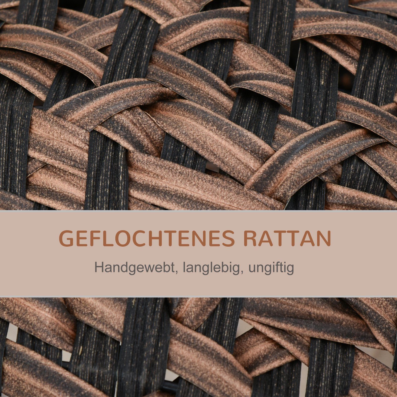 PawHut Tierhaus Katzenhaus aus Rattan mit Kissen Katzenhöhle mit erhöhten Füßen, Braun, Ø52 x H58 cm
