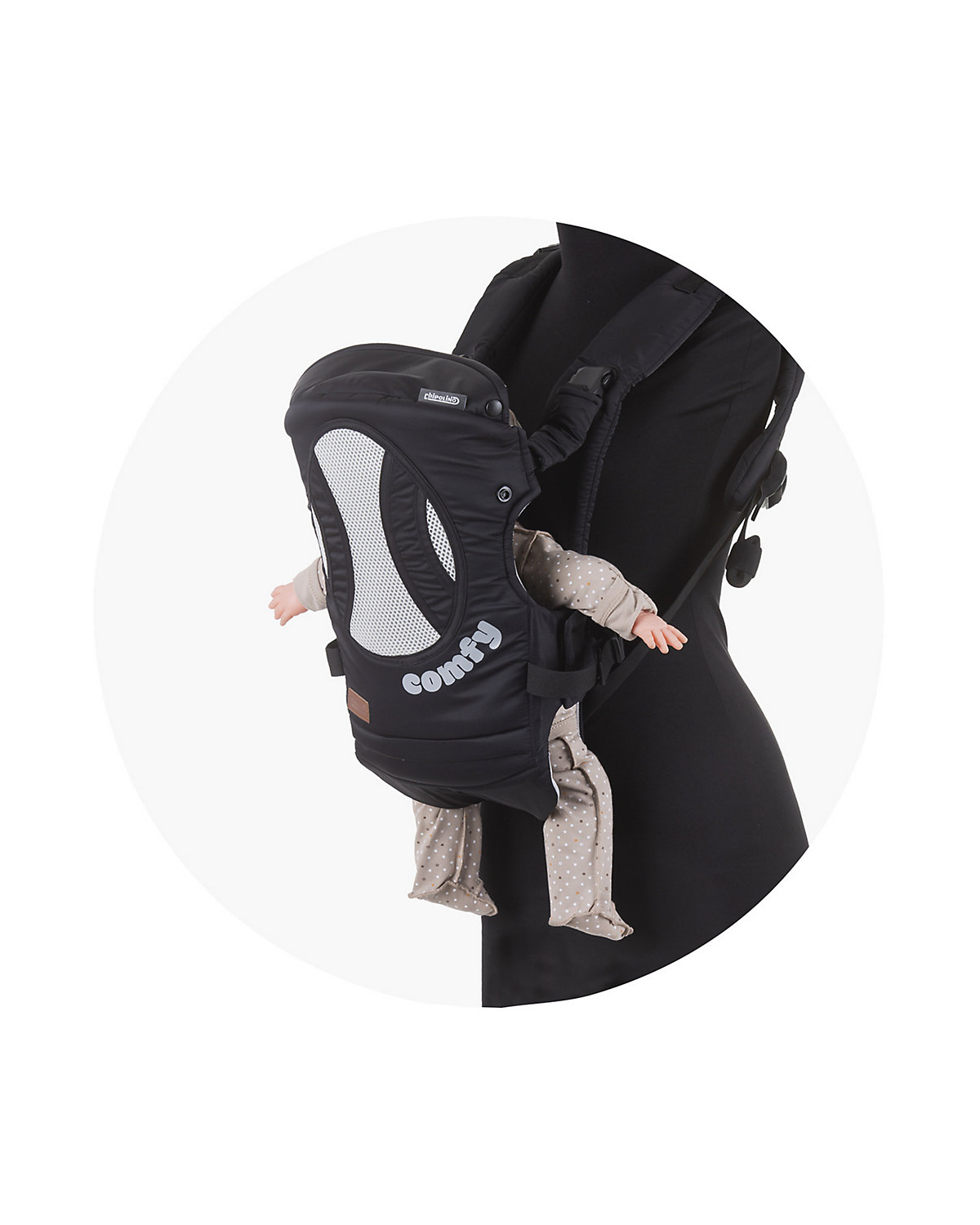 Babytrage Comfy 3 in 1 Bauch- und Rückentrage 4 Positionen bis 9 kg ab Geburt Babytragen