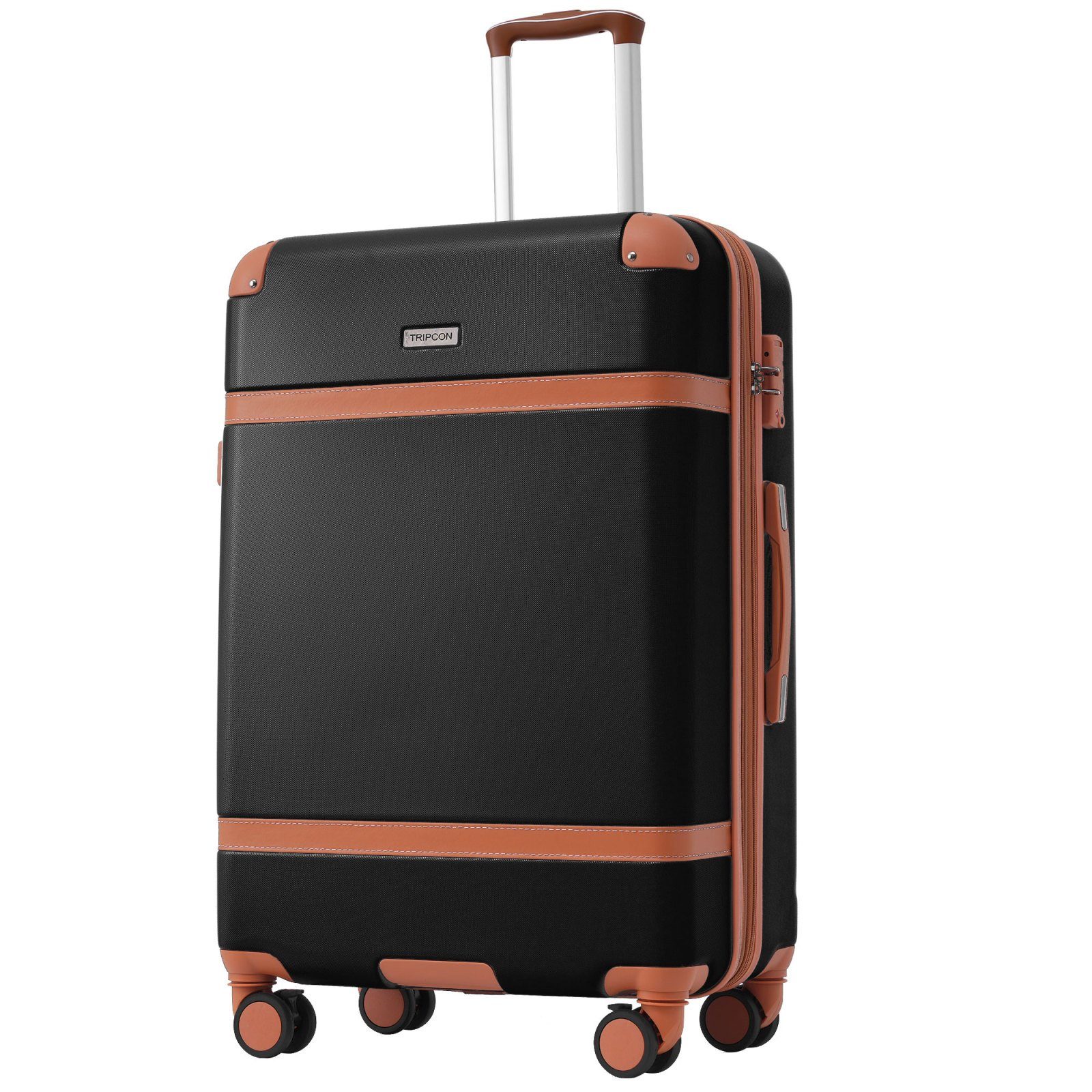 SEEZSSA Handgepäck-Trolley Hartschalen Koffer Trolley Rollkoffer Reisekoffer Leicht Handgepäck, Koffer mit TSA-Schloss Erweiterbar Teleskopgriff 77.5x50.5x30cm