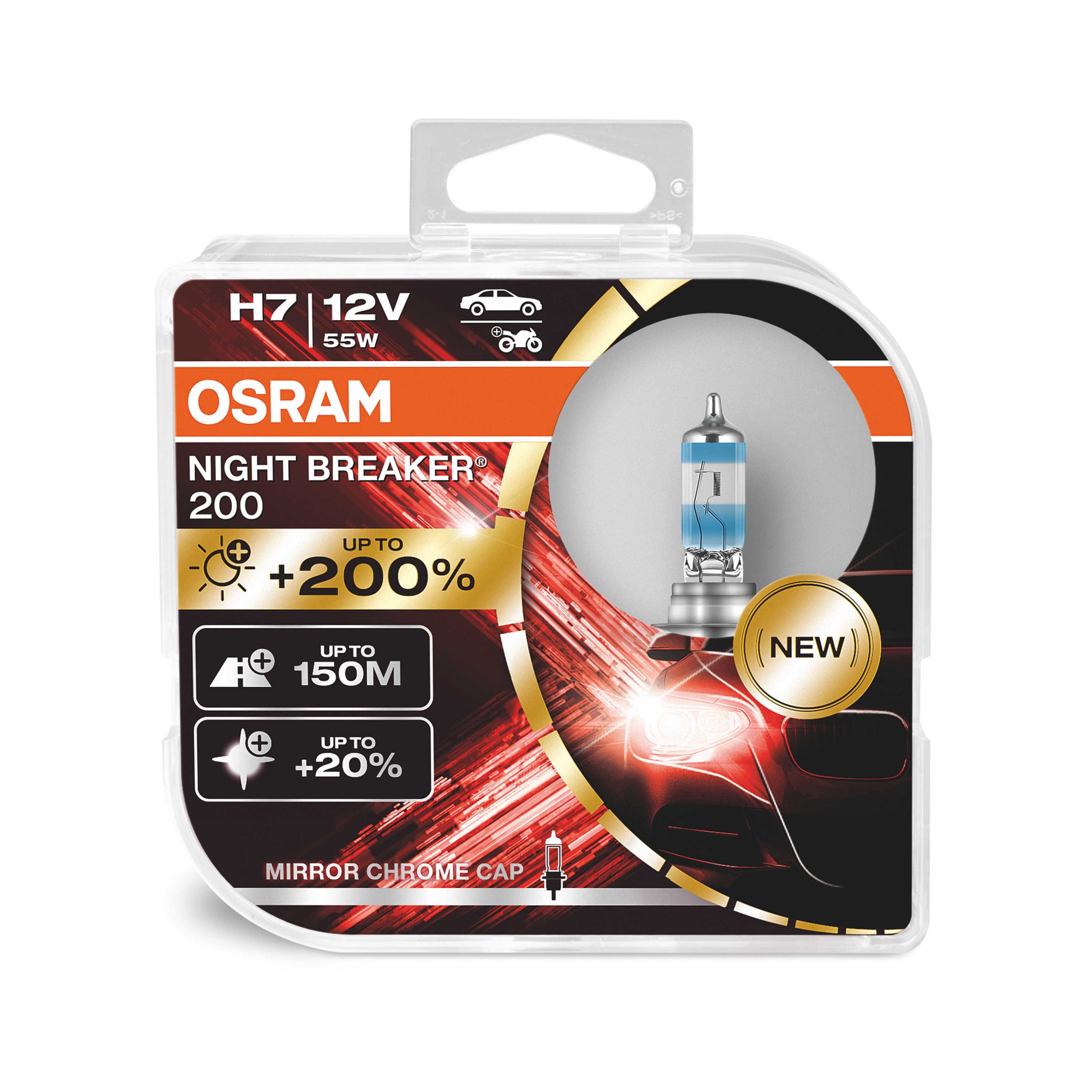 OSRAM Night Breaker® 200 H7 12 V 55-W-Glühlampen, 2 Stück - ATU