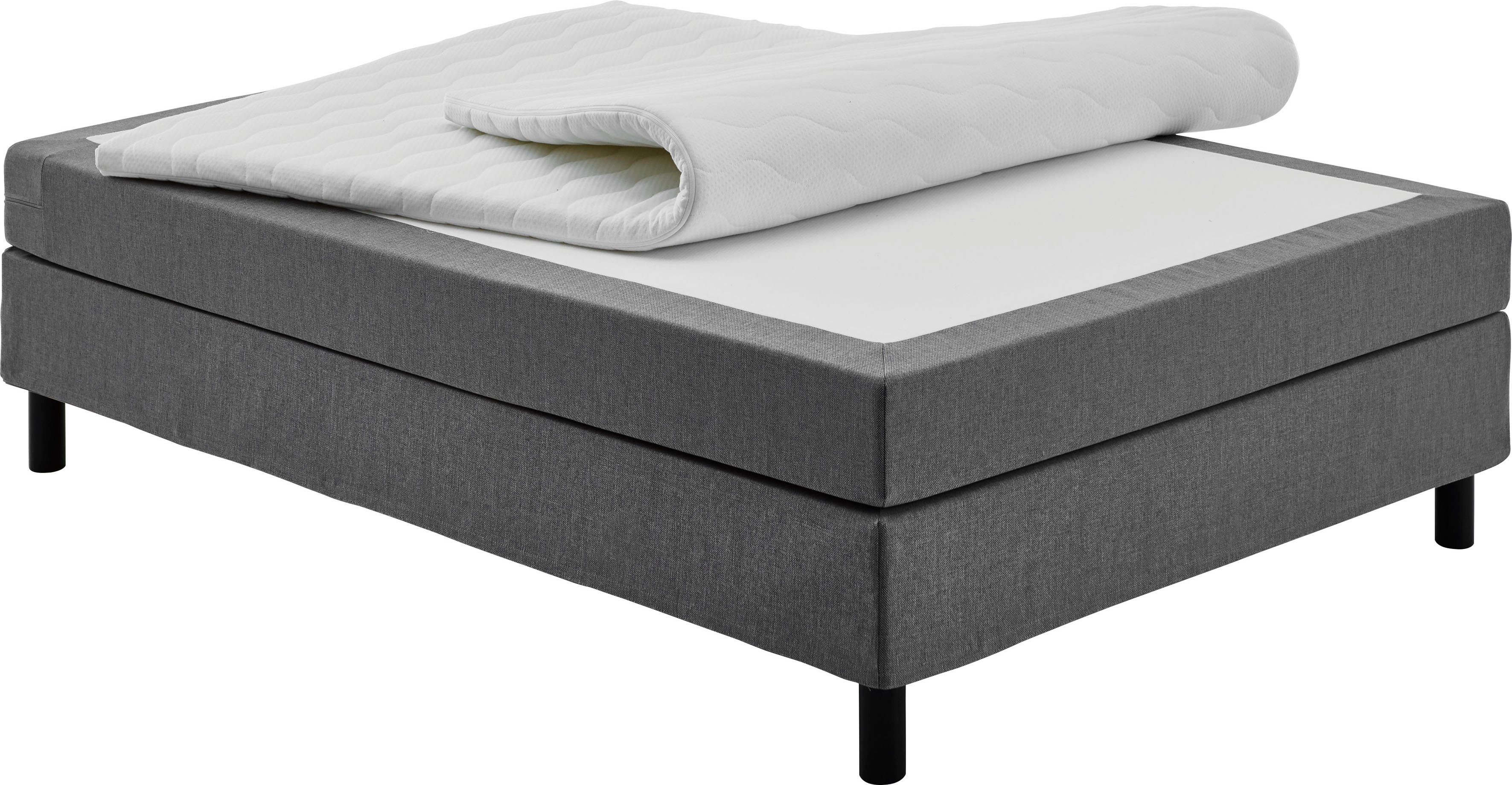 ATLANTIC home collection Boxbett Happy, ohne Kopfteil, mit Topper, wahlweise mit oder ohne Bettwaren