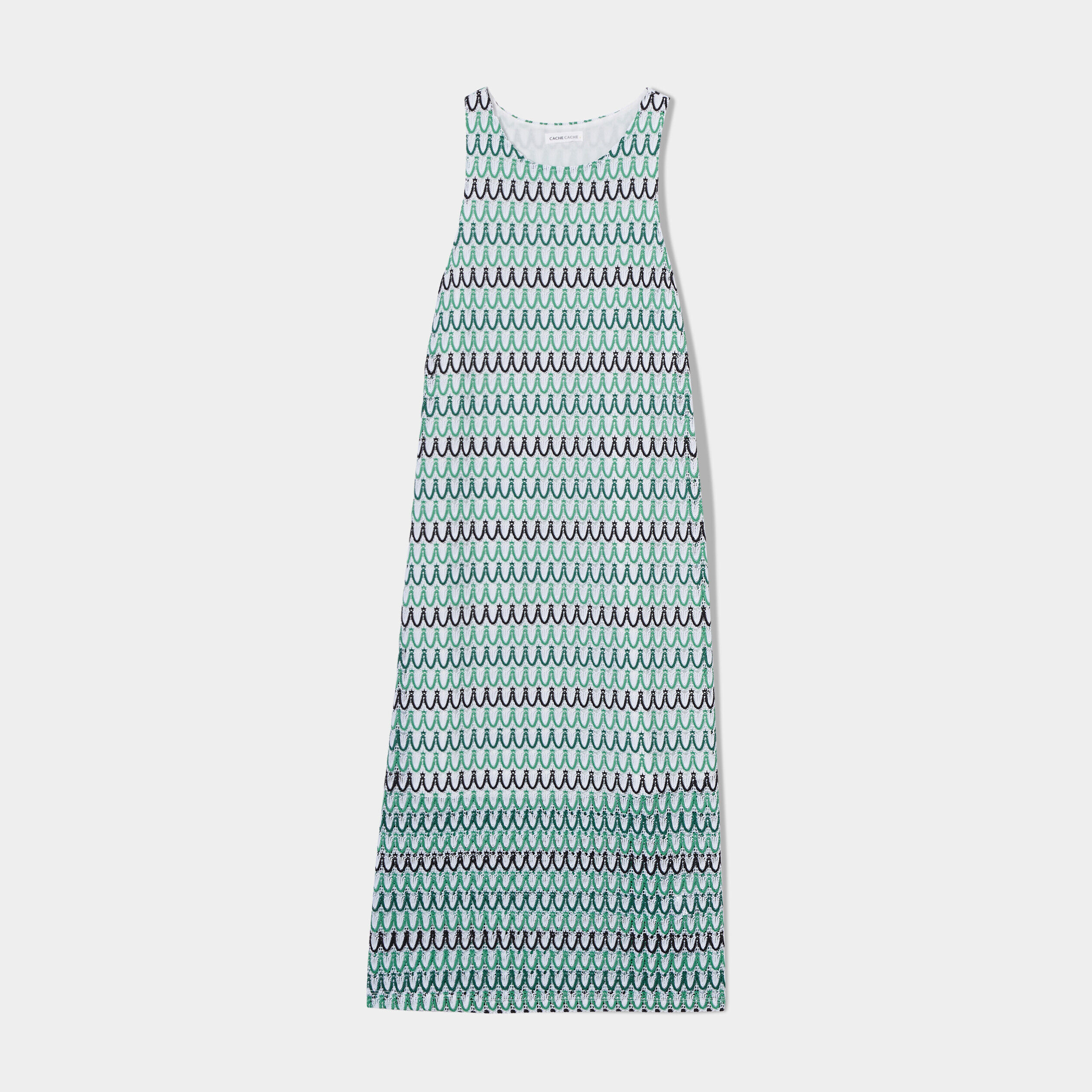 Robe droite ajourée vert femme | Cache Cache