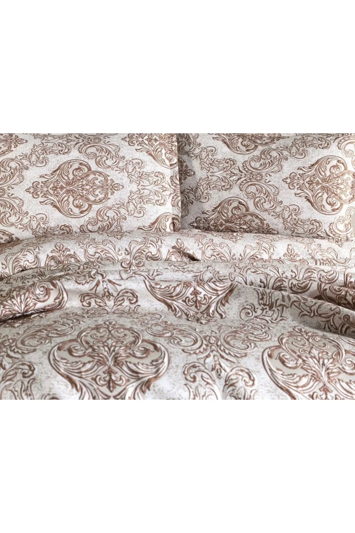 Çeyiz Diyarı  Einzel-Jacquard-Tagesdecke Sude in Braun