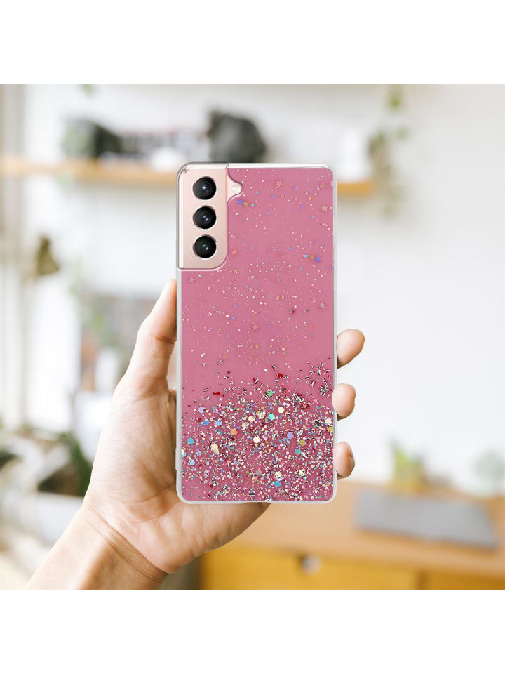 cadorabo Hülle für Samsung Galaxy S21 5G Glitter in Rosa mit Glitter günstig kaufen onesize